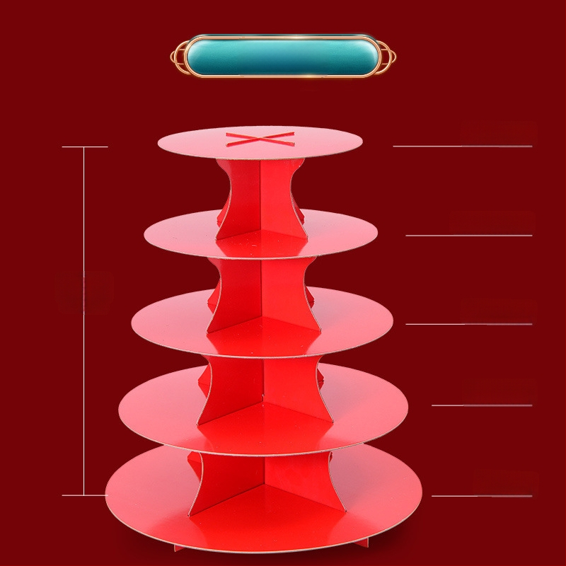 Daugiapakopis parodymojo stovas senjorų gimtadienio šventei su Jiaodong rankų darbo garuose virtais bandelėmis ir tradiciniais pyragais, modernus minimalistinis stilius, Unique, 2023