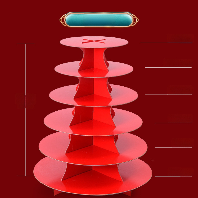 Daugiapakopis parodymojo stovas senjorų gimtadienio šventei su Jiaodong rankų darbo garuose virtais bandelėmis ir tradiciniais pyragais, modernus minimalistinis stilius, Unique, 2023