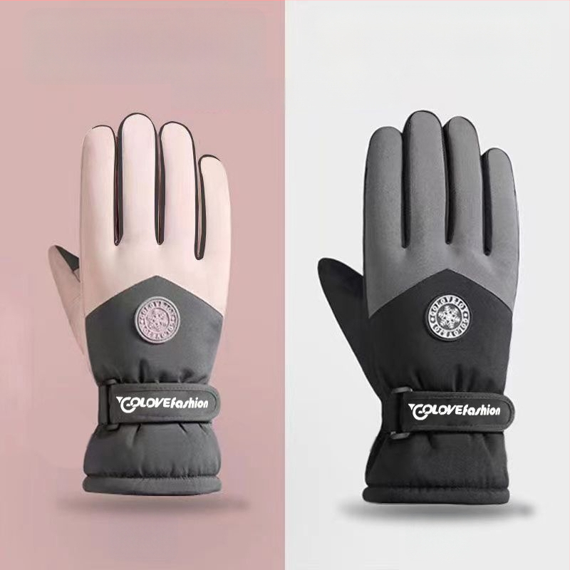 Unisex žiemos slidinėjimo pirštinės su vandeniui atsparumu, anti-slip ir dilimo atsparumu, išorė: medvilnė, Ice Silk vidus, velvet pamušalas, Flip-cover stilius