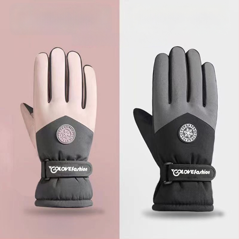 Unisex žiemos slidinėjimo pirštinės su vandeniui atsparumu, anti-slip ir dilimo atsparumu, išorė: medvilnė, Ice Silk vidus, velvet pamušalas, Flip-cover stilius