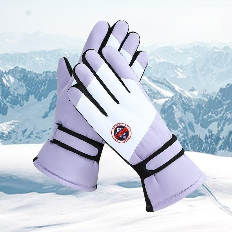 Unisex žiemos slidinėjimo pirštinės su vandeniui atsparumu, anti-slip ir dilimo atsparumu, išorė: medvilnė, Ice Silk vidus, velvet pamušalas, Flip-cover stilius