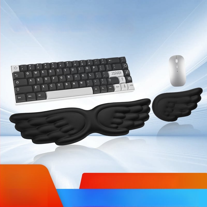 Tastatūras rokas balsts (Tips: rokas balsts; Materiāls: silikons; Stils: divpusējs; Funkcija: anti-slīd; Modelis: Angel Wings-001)