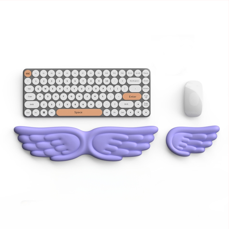 Tastatūras rokas balsts (Tips: rokas balsts; Materiāls: silikons; Stils: divpusējs; Funkcija: anti-slīd; Modelis: Angel Wings-001)
