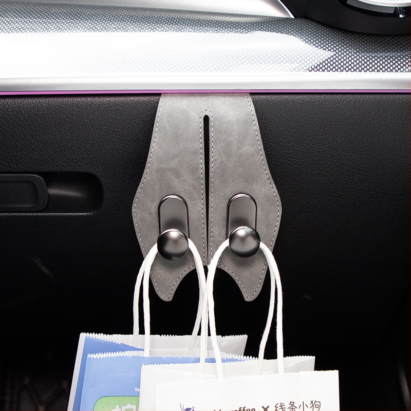 Ko-pilota cimdiņas atvilktnes āķis automašīnas iekšpusē – sakausējums un āda, logotipa drukāšana pieejama, zīmols Jinyu zhipin