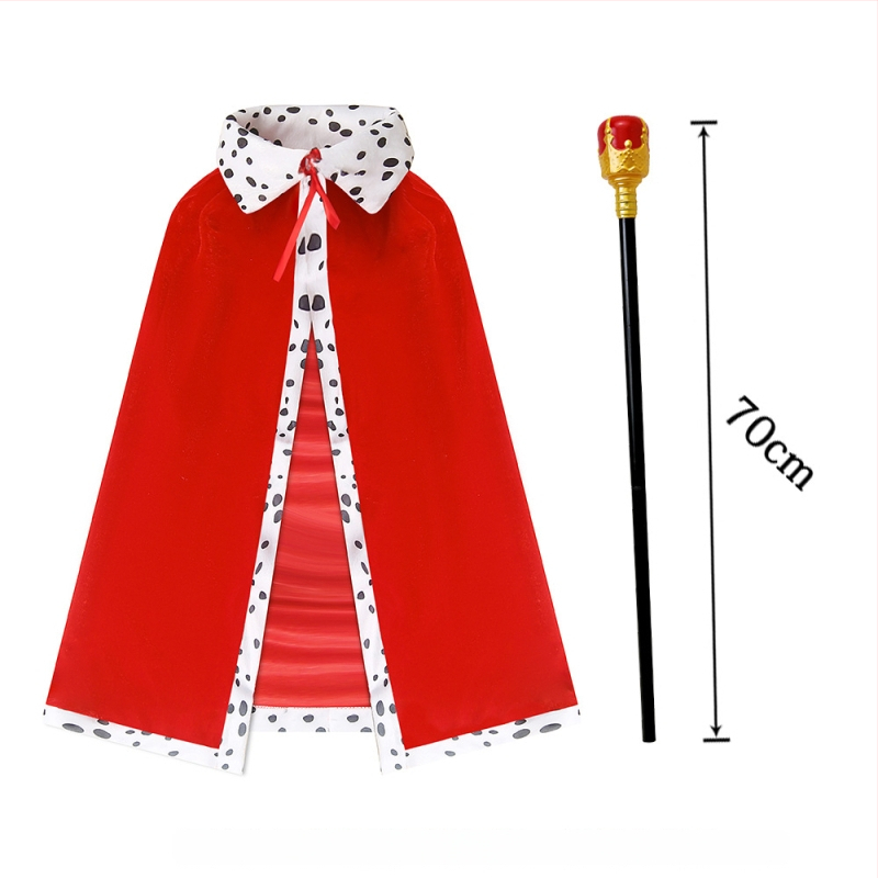 Helovīna pelerīne – karaliska stila prinčam/princesei, izsmalcināta poliester pelerīne maskēšanās izrādēm