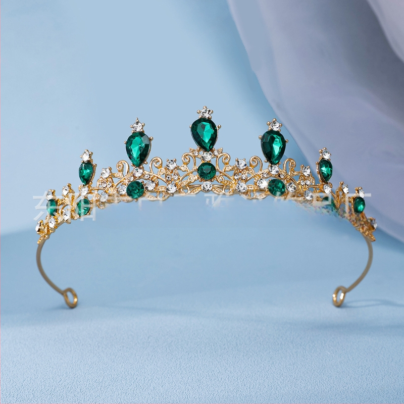 Vjenčana tiara za glavu s bijelim cirkon kristalima, osnovna legura, elektroplakirani završetak