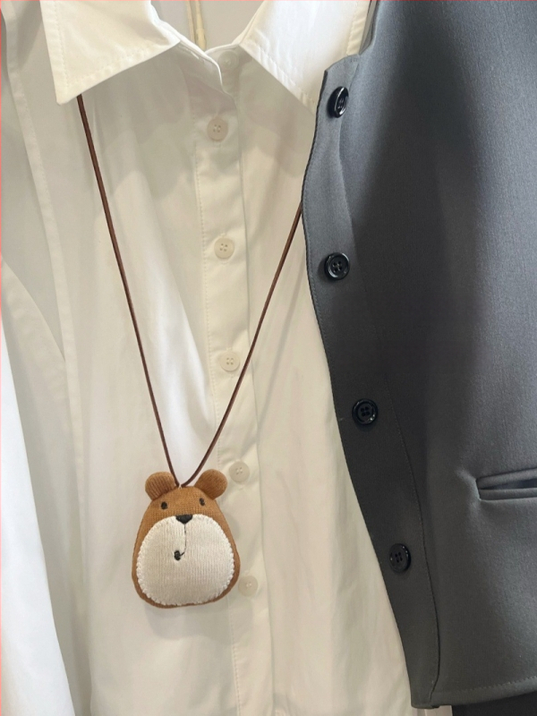 Dječji kožni privjesak na šnuri s karikaturama životinja, dugi nakit, mogućnost prilagodbe, pojedinačno pakirano