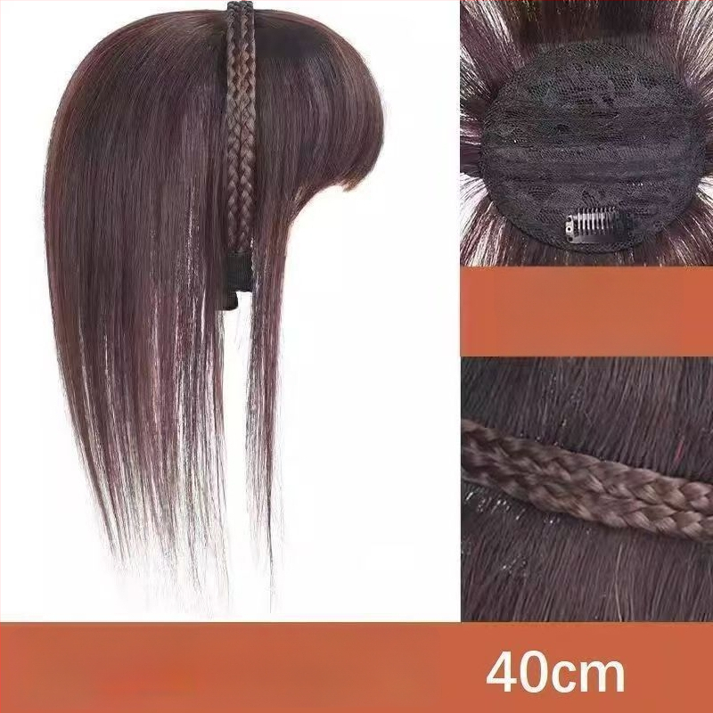 Integruota galvos juosta su kirpčiukais parūka, prideda tūrio ir užmaskuoja plaukų šaknis, aukštos temperatūros viela, mechanizmas, Qi kirpčiukai, Henano kilmė