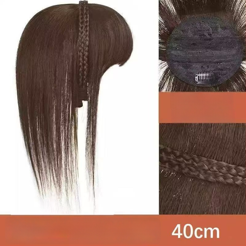 Integruota galvos juosta su kirpčiukais parūka, prideda tūrio ir užmaskuoja plaukų šaknis, aukštos temperatūros viela, mechanizmas, Qi kirpčiukai, Henano kilmė