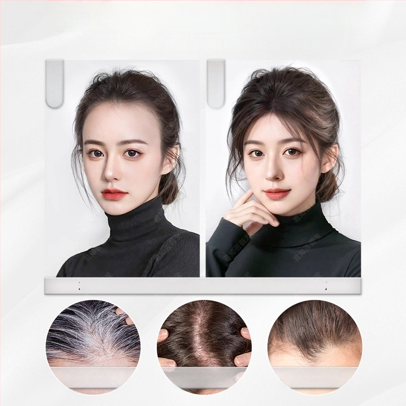 Perukės gabalas moterims, rankų austas, atsparūs karščiui pluoštai, be siūlių, tūris viršugalvyje