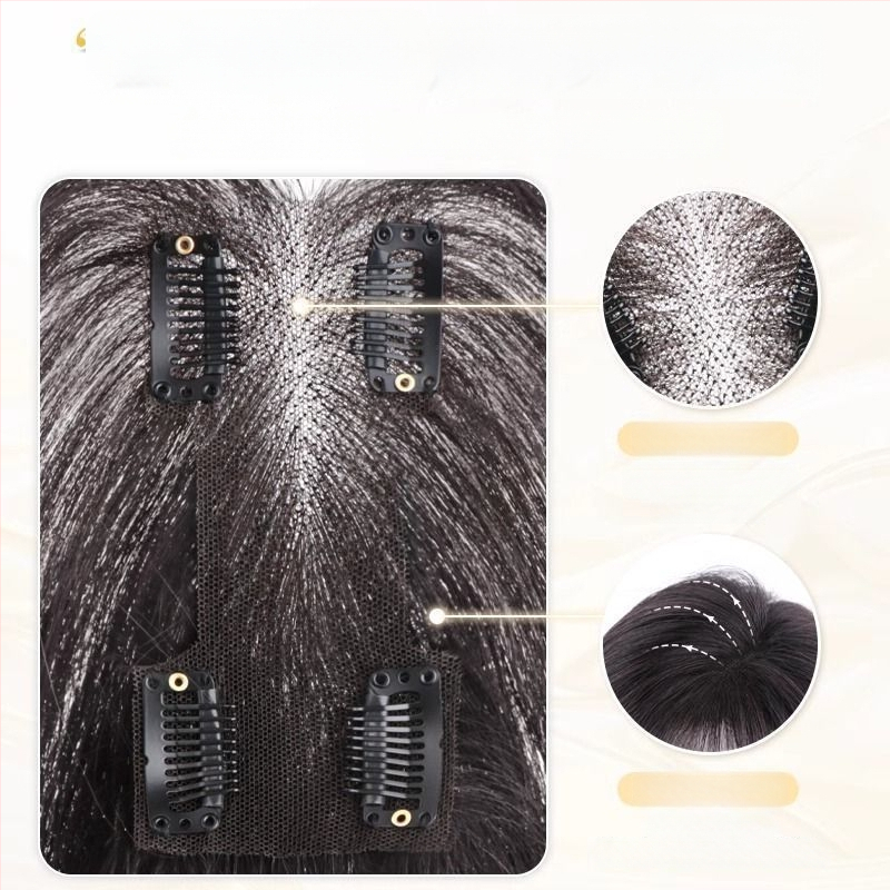 Perukas su centrinio kirpčiuko dalijimo, pūkotas natūralus vaizdas, plaukai iš aukštos temperatūros vielos, I formos tinklo kirpčiukų blokas, mechanizmas