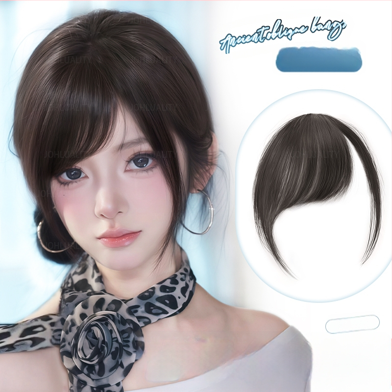 Tõelistest juustest parukas kaldedate bangidega ja külgmistest juukseid naistele