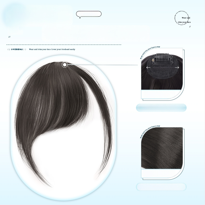 Tõelistest juustest parukas kaldedate bangidega ja külgmistest juukseid naistele