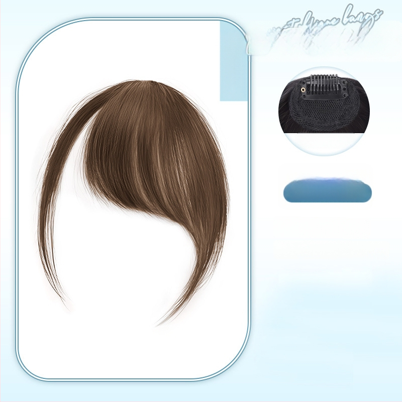 Tõelistest juustest parukas kaldedate bangidega ja külgmistest juukseid naistele