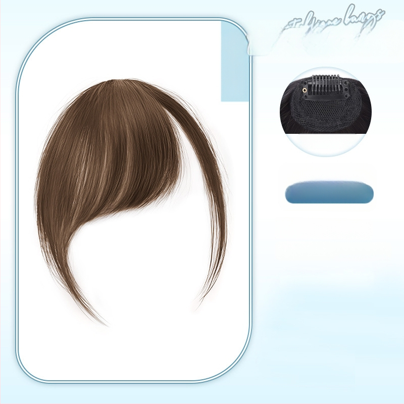 Tõelistest juustest parukas kaldedate bangidega ja külgmistest juukseid naistele