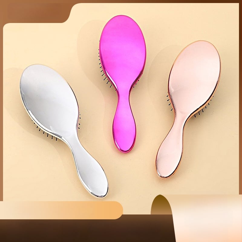 Matu ķemme ar gaisa spilventiņu un electroplated boar-bristle matu sariem, ABS materiāls, ovāla forma, 83 g