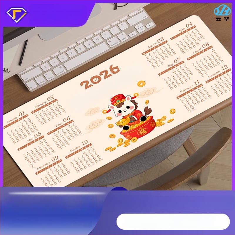 Pad pentru mouse cu calendar – suprafață de birou, anti-derapant, cauciuc natural, imprimare prin transfer termic