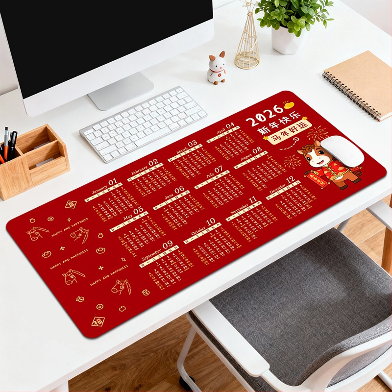 Pad pentru mouse cu calendar – suprafață de birou, anti-derapant, cauciuc natural, imprimare prin transfer termic