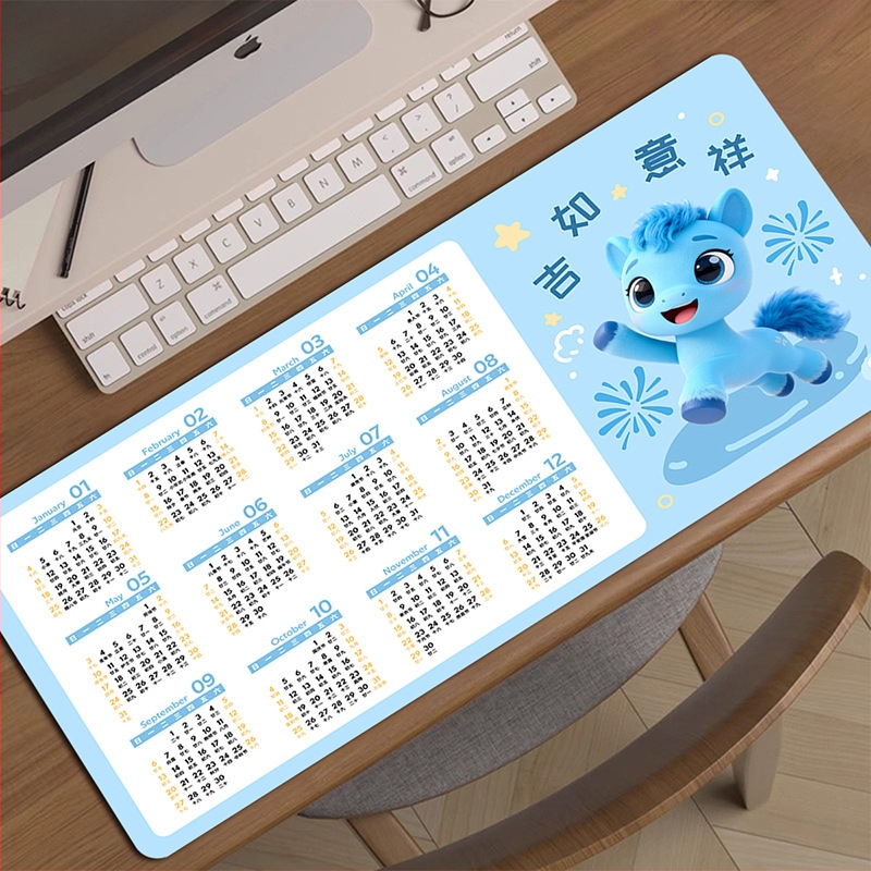 Pad pentru mouse cu calendar – suprafață de birou, anti-derapant, cauciuc natural, imprimare prin transfer termic