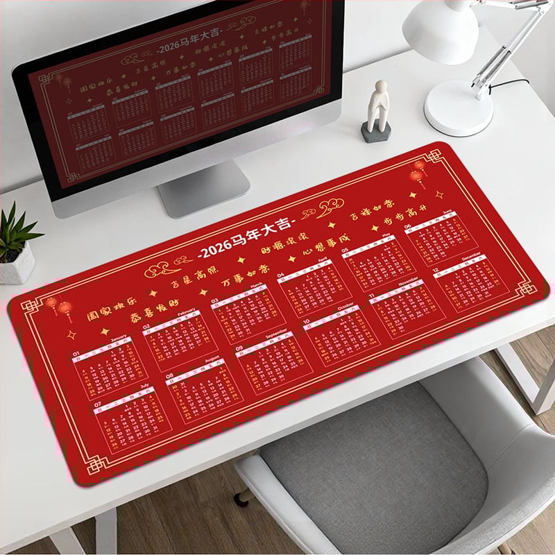 Pad pentru mouse cu calendar – suprafață de birou, anti-derapant, cauciuc natural, imprimare prin transfer termic