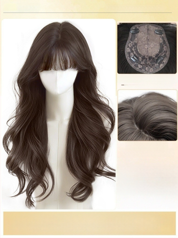 Parukė moterims, modelis B11 ilgai tiesus, aukštos temperatūros pluoštas, mechaninė konstrukcija