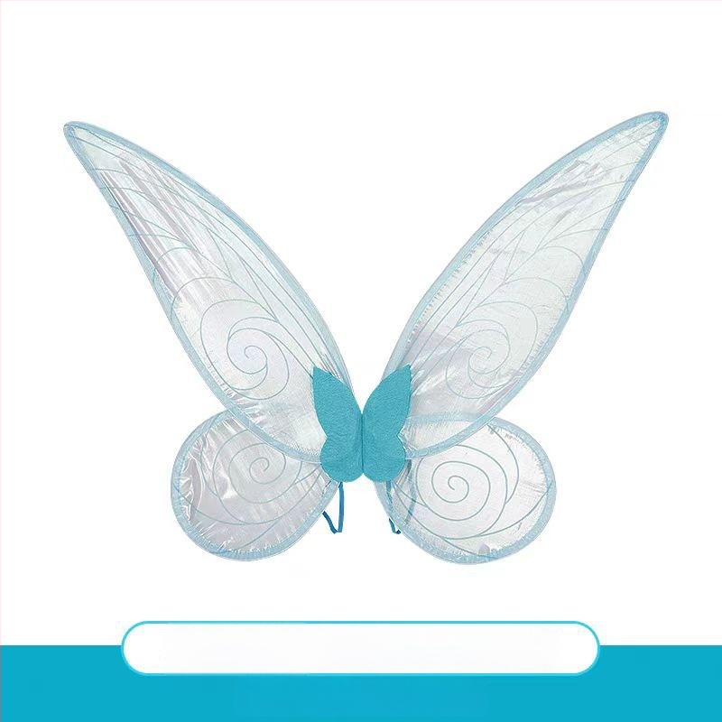 Šviesūs drugelių sparnai nugaros aksesuaras mergaitėms, audinio sparnai, 7–14 metų amžiaus