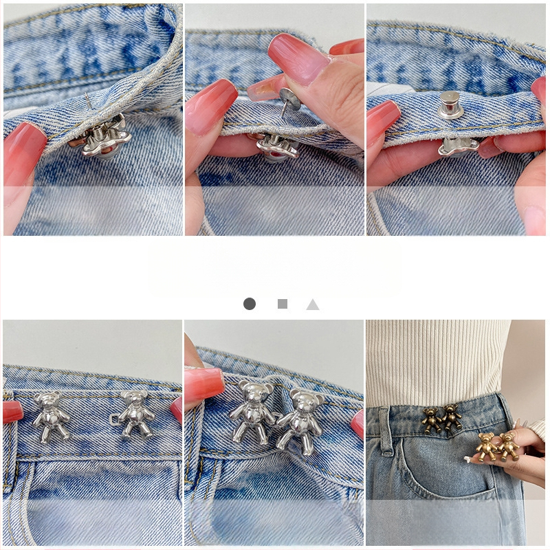 Lācīša jostas sprādze — bezšuvju, noņemama, sakausējuma materiāls, der biksēm un svārkiem, praktisks stils