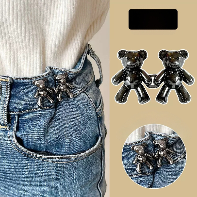 Lācīša jostas sprādze — bezšuvju, noņemama, sakausējuma materiāls, der biksēm un svārkiem, praktisks stils