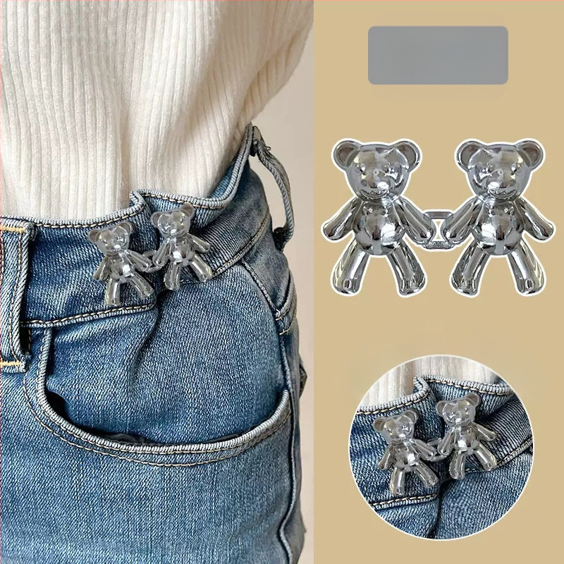 Lācīša jostas sprādze — bezšuvju, noņemama, sakausējuma materiāls, der biksēm un svārkiem, praktisks stils