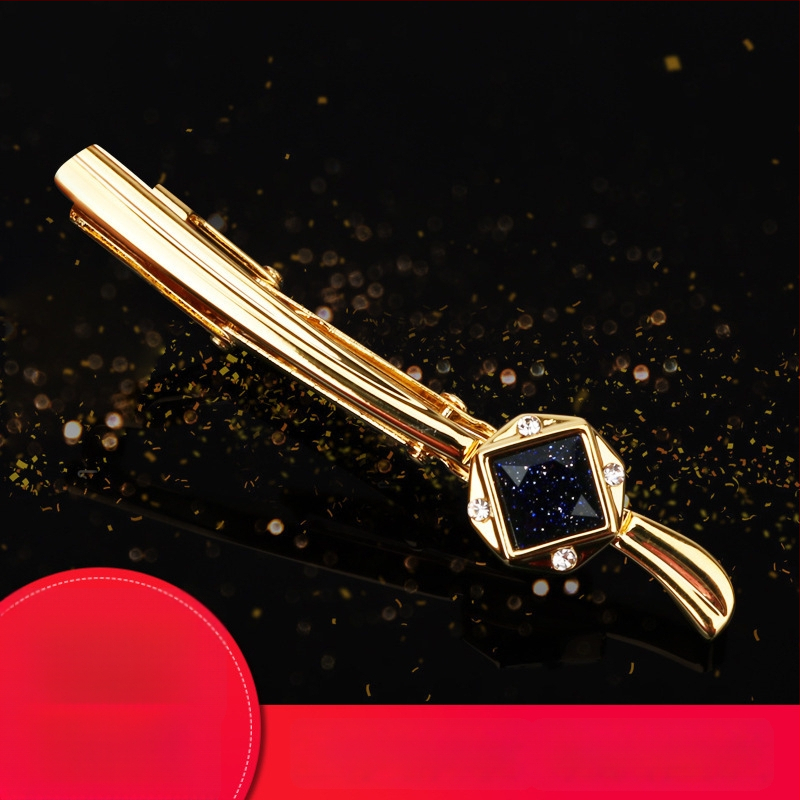 Kravatu sprādze no sakausējuma, ģeometriskais raksts ar diamanta motīvu, plakana galva, universāla, piemērota biznesa vakariņām un kāzām