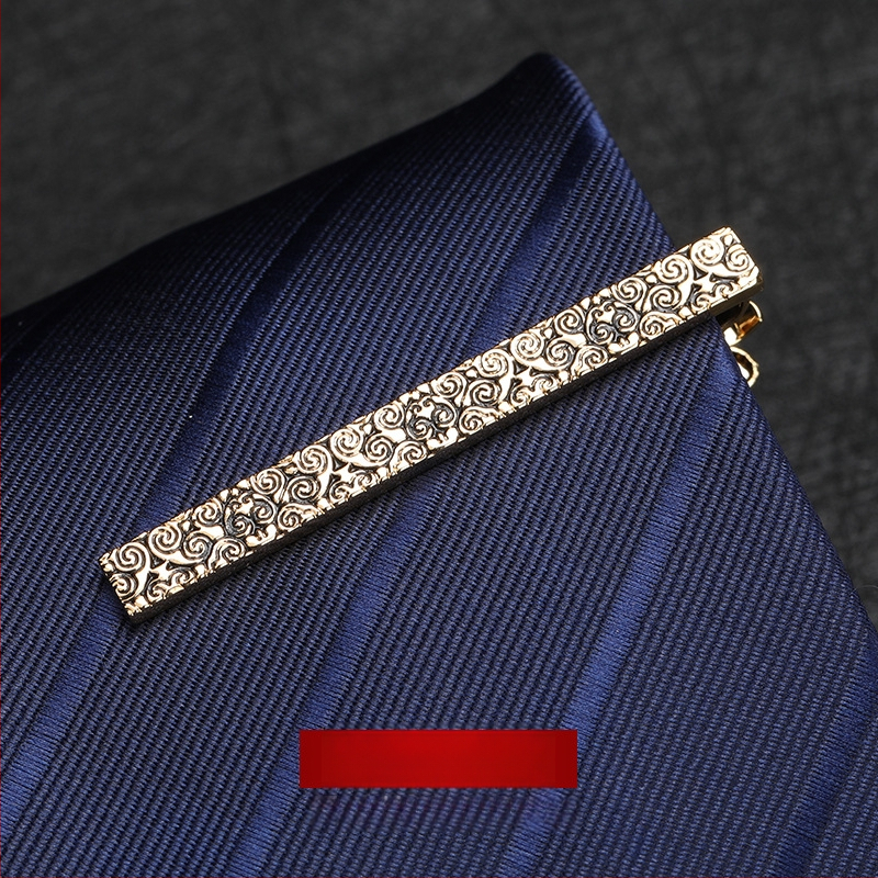 Kravatu sprādze no sakausējuma, ģeometriskais raksts ar diamanta motīvu, plakana galva, universāla, piemērota biznesa vakariņām un kāzām