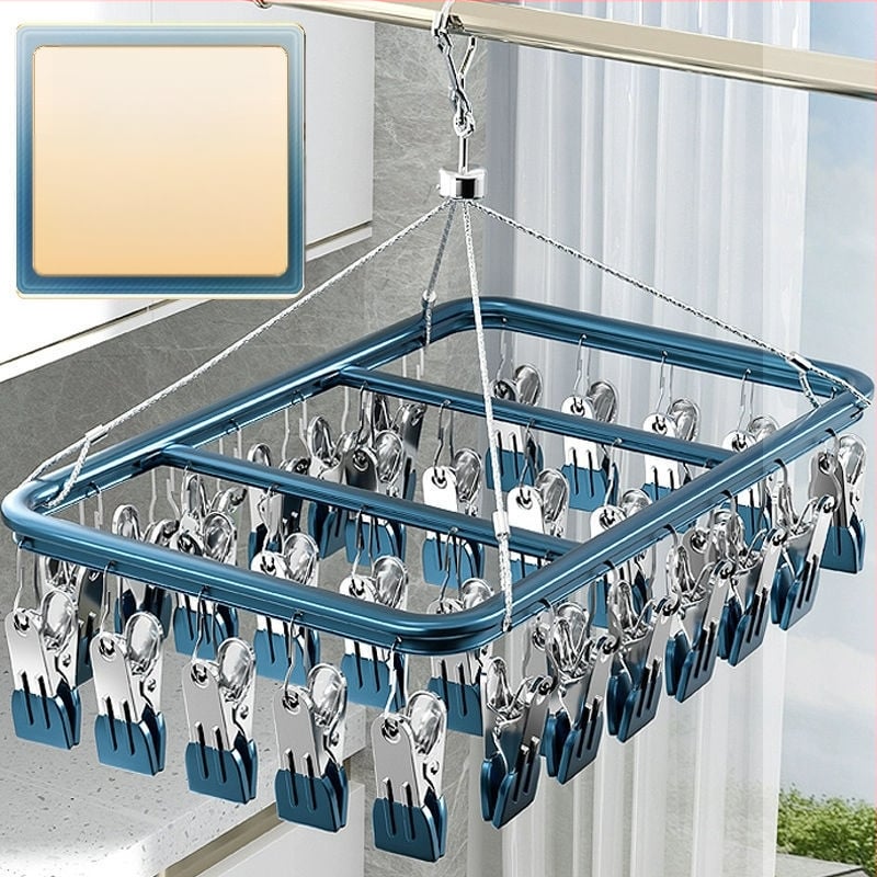 Džiovinimo klipsai – Aliuminio lydinio kojinių klipsai su nerūdijančio plieno komponentais, 50 vnt., skirtas apatiniam drabužiui, kojinėms, šalikams ir kaklaraiščiams, prekinis ženklas Heron