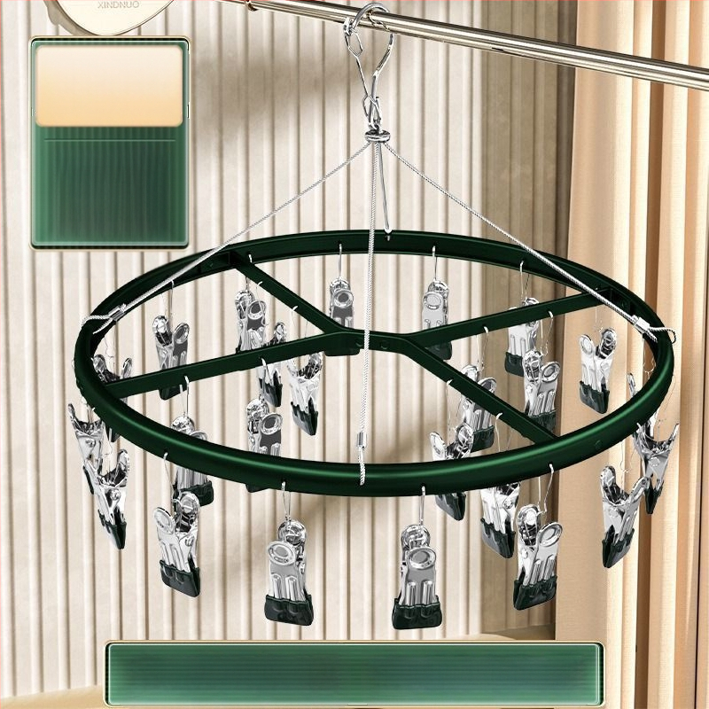 Džiovinimo klipsai – Aliuminio lydinio kojinių klipsai su nerūdijančio plieno komponentais, 50 vnt., skirtas apatiniam drabužiui, kojinėms, šalikams ir kaklaraiščiams, prekinis ženklas Heron