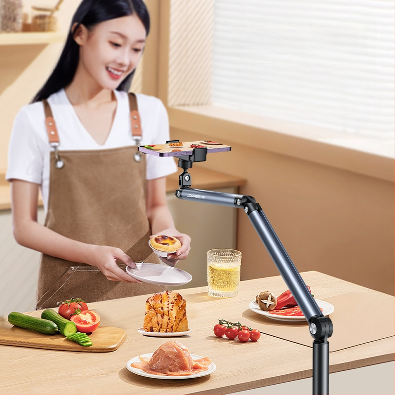 Tiešraides statīvs mobilajiem tālruņiem un planšetēm – alumīnijs, universāls, grīdas statīvs vertikālai uzņemšanai