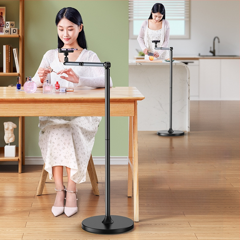 Tiešraides statīvs mobilajiem tālruņiem un planšetēm – alumīnijs, universāls, grīdas statīvs vertikālai uzņemšanai