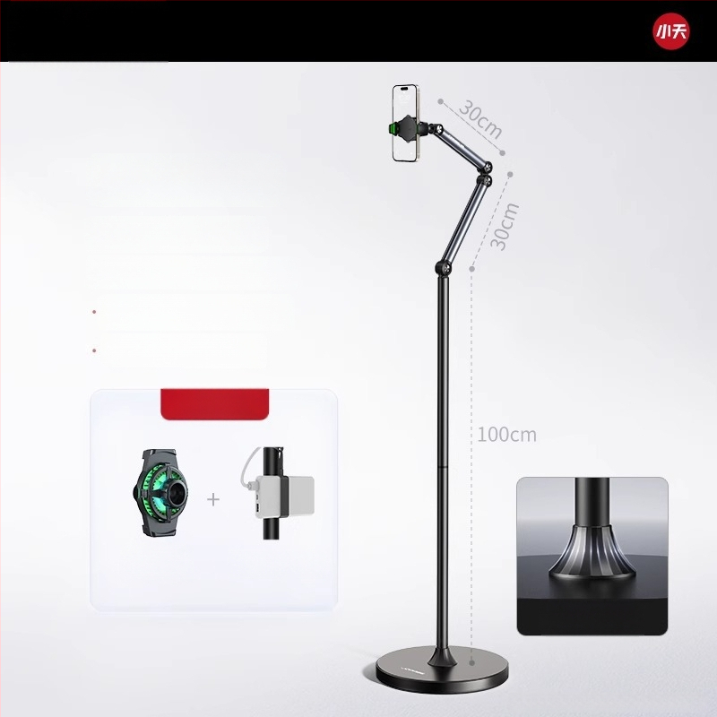 Tiešraides statīvs mobilajiem tālruņiem un planšetēm – alumīnijs, universāls, grīdas statīvs vertikālai uzņemšanai