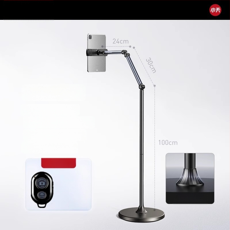 Tiešraides statīvs mobilajiem tālruņiem un planšetēm – alumīnijs, universāls, grīdas statīvs vertikālai uzņemšanai