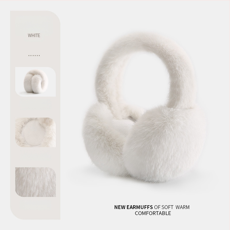 Dulin Căști pentru urechi din pluș, femei, monocrome, lână, iarna 2025