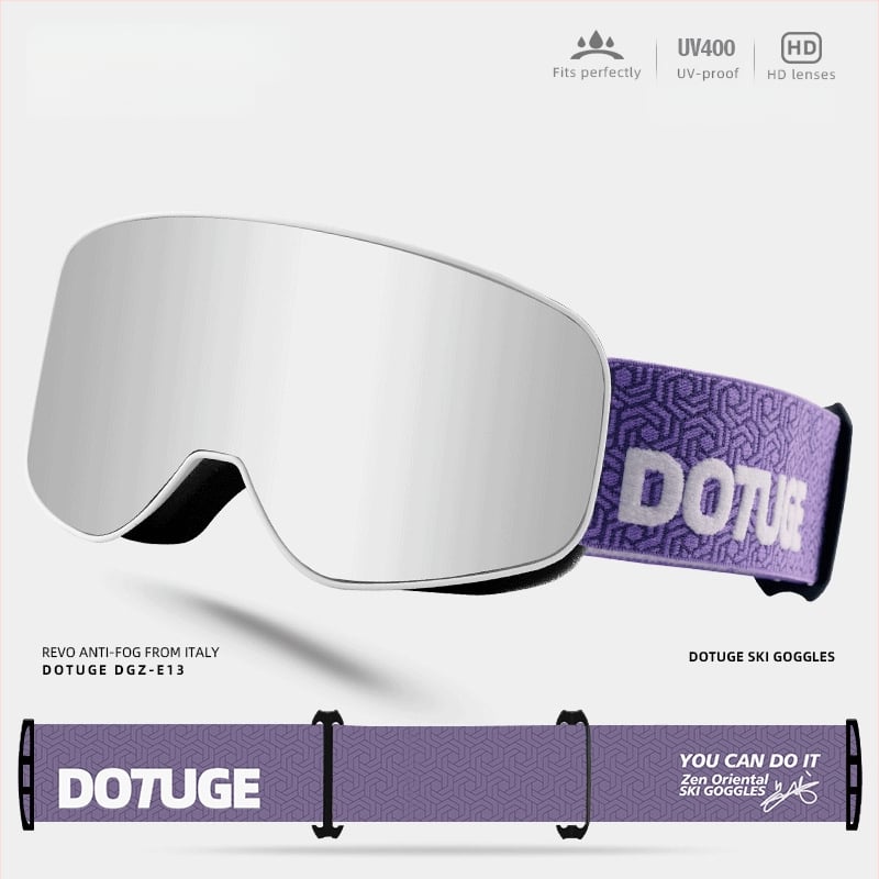 Pieaugušo cilindriskās slēpošanas brilles, pret miglošanos, ūdensdrošas un pret vēju, TPU rāmis / PC lēcas, dubultā slāņa