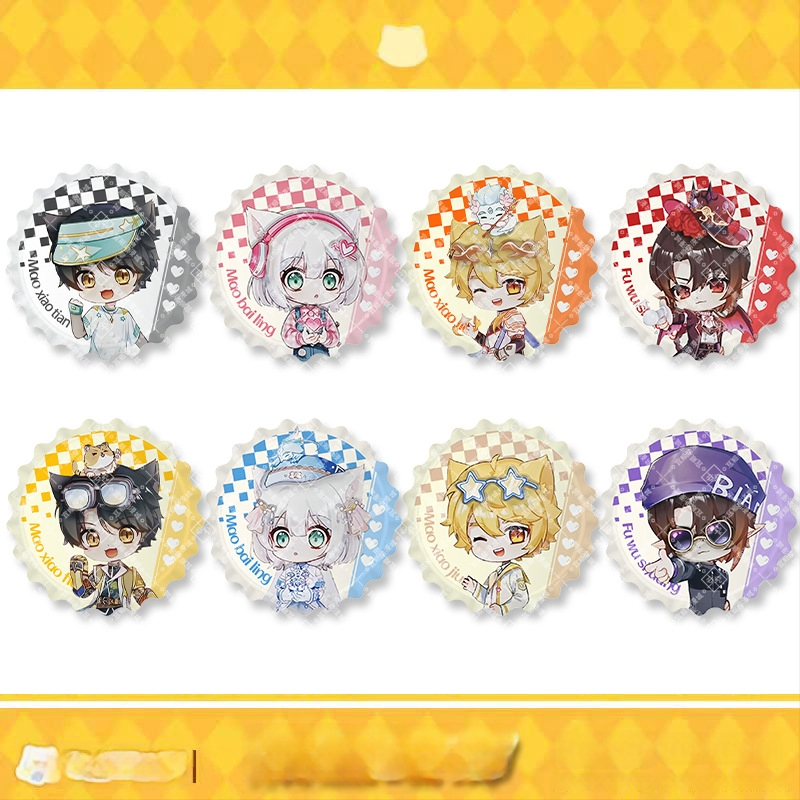 Σήμα γάτας σμάλτο – Mirror Series της Qimaojun: μοτίβα Xiaojiu, Xiaotian, Wushuang, Skylark, Bat; Μικτά υλικά; Συσκευασία PP σακούλα; Anime merchandise