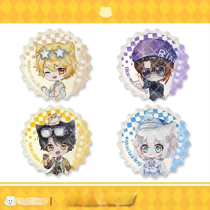 Σήμα γάτας σμάλτο – Mirror Series της Qimaojun: μοτίβα Xiaojiu, Xiaotian, Wushuang, Skylark, Bat; Μικτά υλικά; Συσκευασία PP σακούλα; Anime merchandise