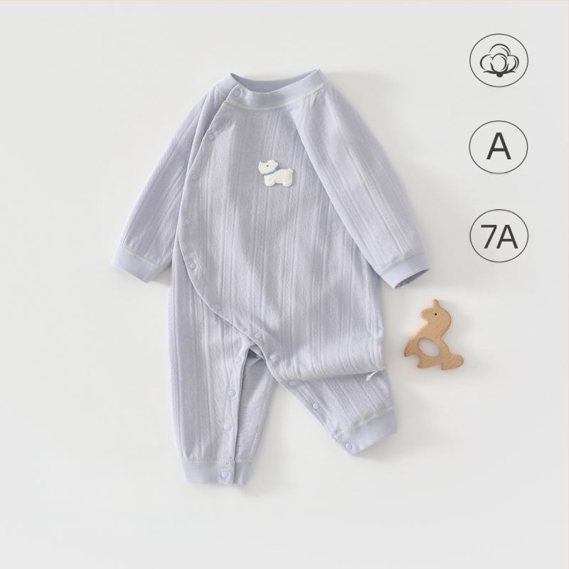 Dječji kombinezon za bebe – 100% pamuk, novorođenče, unisex, dugi rukavi, prednje kopčanje na gumbe, za sve sezone
