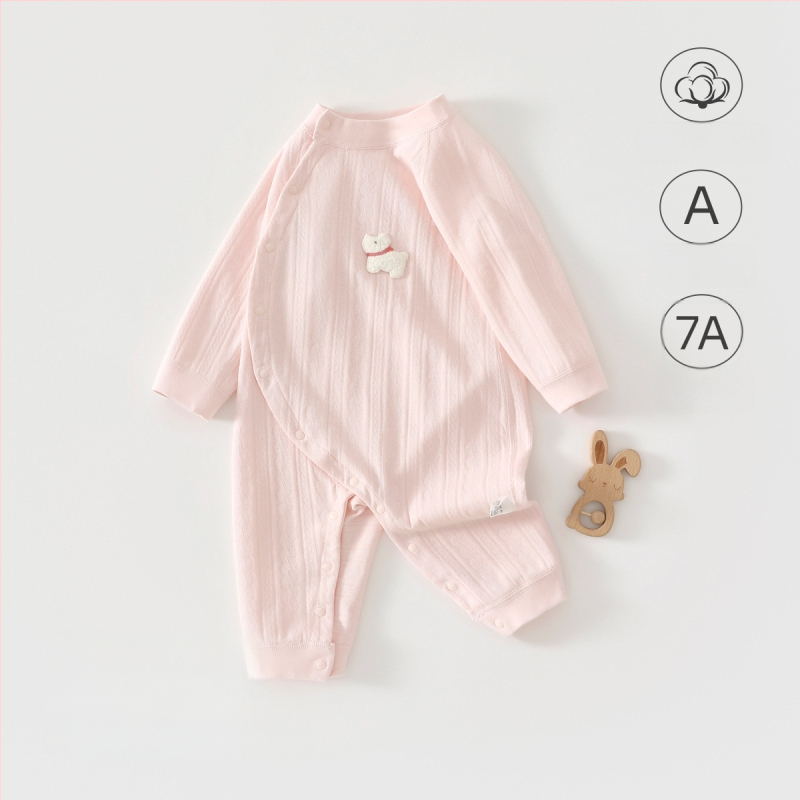 Dječji kombinezon za bebe – 100% pamuk, novorođenče, unisex, dugi rukavi, prednje kopčanje na gumbe, za sve sezone