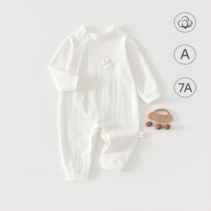 Dječji kombinezon za bebe – 100% pamuk, novorođenče, unisex, dugi rukavi, prednje kopčanje na gumbe, za sve sezone