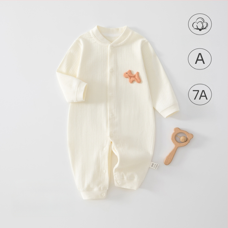 Baba overál – 100% pamut, újszülött, uniszex, hosszú ujjú, elöl gombos zárás, egész éves viseletre