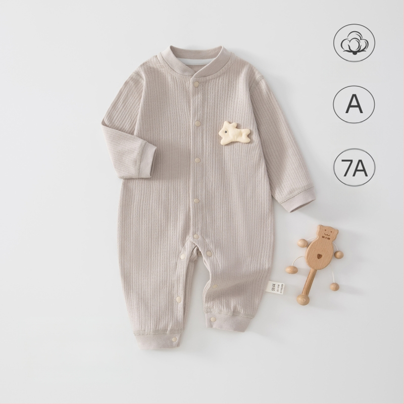 Baba overál – 100% pamut, újszülött, uniszex, hosszú ujjú, elöl gombos zárás, egész éves viseletre