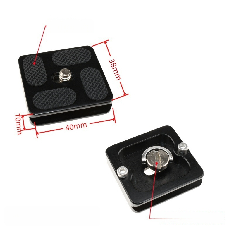 ātrās atbrīvošanas plāksne statīva galvai un kameras pamatnei, alumīnija sakausējums, slodze 6-10 kg, svars 0,08 kg