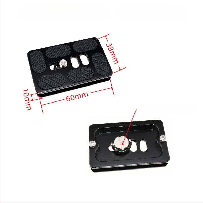 ātrās atbrīvošanas plāksne statīva galvai un kameras pamatnei, alumīnija sakausējums, slodze 6-10 kg, svars 0,08 kg