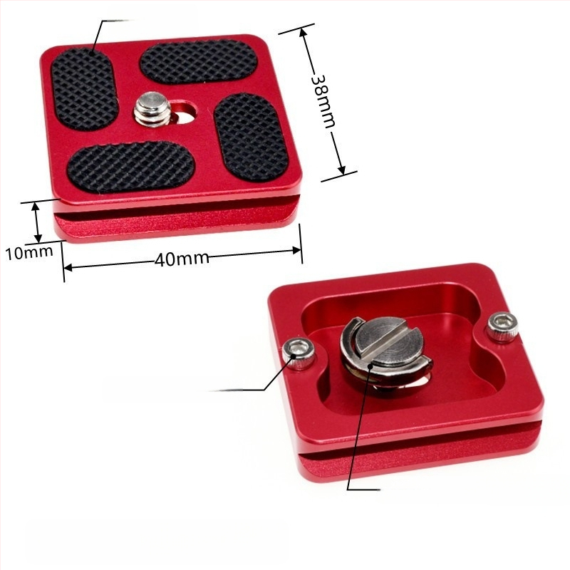 ātrās atbrīvošanas plāksne statīva galvai un kameras pamatnei, alumīnija sakausējums, slodze 6-10 kg, svars 0,08 kg