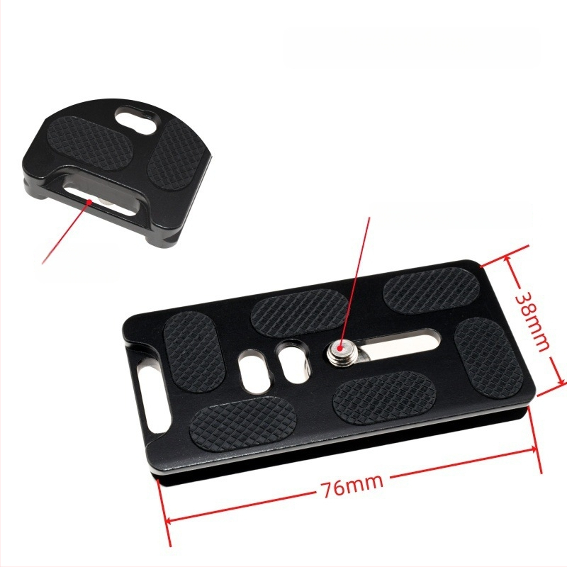 ātrās atbrīvošanas plāksne statīva galvai un kameras pamatnei, alumīnija sakausējums, slodze 6-10 kg, svars 0,08 kg